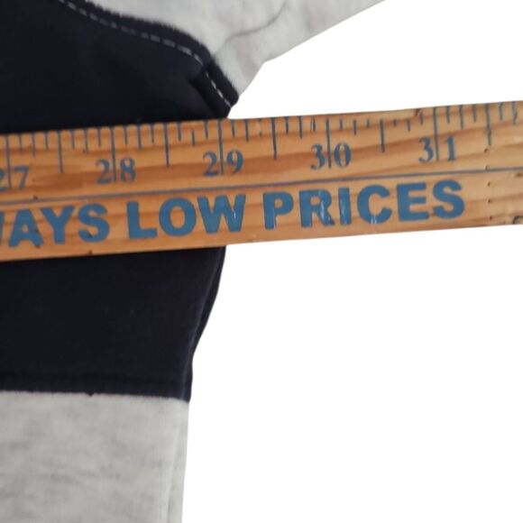 Old Navy XXL Rugby Stripe Half-Zip Navy Grey Sweatshirt Vintage Inspired Preppy - Picture 13 of 13